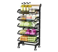 3-Tier Snack Cart with Wheels Adjustable Kitchen Shelf Perfect Storage for Fruits & Vegetables Versatile Pantry Space-Saving Utility Rack