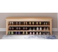 3 Tier Solid Wood Shoe Rack Multi Functional Entryway nizer with Seating Design Perfect for Home & Office Storage Solutions