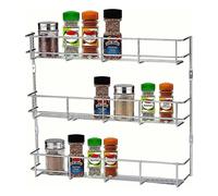 (3 Tier) Spice Rack Wall Mounted Chrome Plated with Fixings