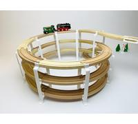 3 Tier Spiral Bridge Wooden Rail Compatible with Brio/Playtive/Lillabo/8 Pieces/without Wooden Rails and Decoration
