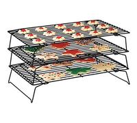 3 Tier Stackable Cooling Rack Grill Stand for Biscuit Brownie Cake Baking Tray - Space Saving