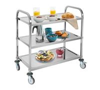 3-Tier Stainless Steel Kitchen Island Trolley Cart - Rolling Utility Serving Cart with Locking Wheels & Storage Shelf for Catering Dining and Kitchen nization