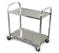 3-Tier Stainless Steel Service Cart with Lockable Wheels, Durable Kitchen Trolley, Removable Multi-Purpose Utility Cart, Storage Shelf for Home & Restaurant Use