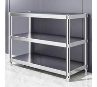 3 Tier Stainless Steel Shelving Unit, Heavy Duty Metal Storage Rack for Kitchen, Bathroom, Office, Floor Standing Organizer, Durable & Space Saving
