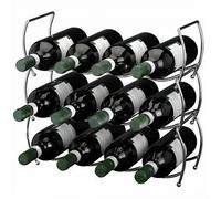 3 Tier Stainless Steel Stackable Wine Rack 12 Bottle Freestanding Storage Holder
