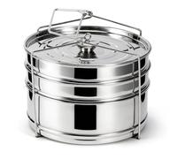 3 Tier Stainless Steel Steamer Pot, 19cm/7.5in Stackable Steamer Insert Pans with Sling Handle and Lid Portable Cook Food Pressure Pot Accessories for Steaming, Cooking, Serving