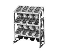3-Tier Stainless Steel Storage Rack with Lid - 15 Compartment Herb and Spice Organizer for Kitchen Countertop Silver Design (18.5"x7.5"x24.8") - Durable Stylish Space-Saving Solution