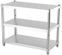 3 Tier Stainless Steel Storage Shelf Compact Kitchen Wall Table Heavy Duty for Home & Restaurant Size: 60X35X90cm (23.6X13.8X35.4in)