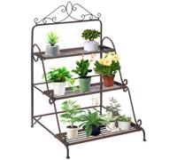 3 Tier Stair Style Metal Plant Stand, Flower Pot Holder Display Shelf