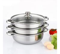 3 Tier Steamer Pot Set Steamer Cooking 28CM Food Steamer Pan Vegetable Seafood Meat Food Steamer for Stove
