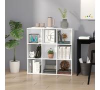 3-Tier Bookshelf Storage Cabinet Bookcase 9 Cubes Particle Board Home Office HOMCOM White One Size