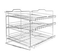 3 Tier Tin Can Rack Organiser | Stainless Steel Cupboard & Pantry Storage | 6 Adjustable Dividers | Removable Tiers | Kitchen Cabinet Can Holder | M&W