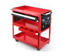 3-Tier Tool Trolley Cart Roller Cabinet Heavy Duty Garage Workshop with Drawer