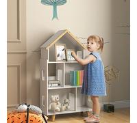 3 Tier Toy Storage Shelf Children Bookcase with 6 Cubby, White ZONEKIZ White One Size