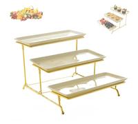 3 Tier Tray Set Tiered Tray, 3 Tier Dessert Tray, Tea Party Tray (for Fruits, Snacks, Candy, Buffet, Party, Wedding, Birthday, Christmas)
