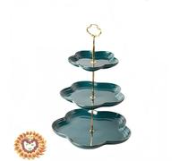 3 Tier Tray Set Tiered Tray, 3 Tier Dessert Tray, Tea Party Tray (for Fruits, Snacks, Candy, Buffet, Party, Wedding, Birthday, Christmas)(Green)