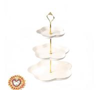 3 Tier Tray Set Tiered Tray, 3 Tier Dessert Tray, Tea Party Tray (for Fruits, Snacks, Candy, Buffet, Party, Wedding, Birthday, Christmas)(White)