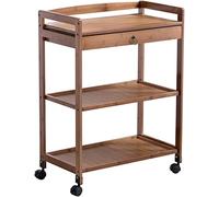 3-Tier Trolley Hotel Service Cart - Versatile Storage Rack for Kitchen & Living Room Ideal Serving Cart with Storage Cabinet for Home & Hospitality Use