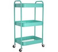 3-Tier trolley on wheels - Storage Cart for Kitchen, Beauty Salon, Bedroom, Bathroom and Office - Multi-Functional Mobile Storage Cart (blue)