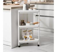 3 Tier Trolley That Fits In The Corner, Kitchen Storage & Organisation Book Trolley, Bathroom Storage Trolley Or Narrow Bath Sink Organizer, Kitchen Trolley On Wheels,