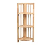 3 Tier Tropical Hevea Wood Corner Shelf Unit | Heva