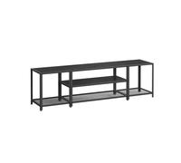 3-Tier TV Cabinet for TVs up to 75 Inches, Charcoal Grey + Ink Black