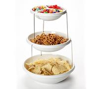 3 Tier Twistfold Party Serving Plastic Stand With Bowls/Platter Rack (WHITE)