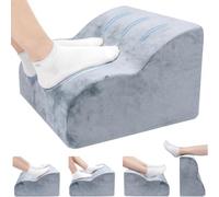 3-Tier Under Desk Footrest Ergonomic Foam Office Footstool，Grey | Spacious 40x40x25cm pad with non-slip base and washable cover. Aligns posture and relieves leg pressure while sitting.