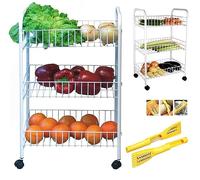 3 Tier VEGETABLE RACK & PEELER -Store Fruits & Vegetables, Storage Rack, Veg Trolley (3 Tier VEG Rack & Peeler)