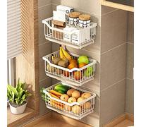 3-Tier Wall Mounted Fruit & Vetable Rack - Metal Wire Stand for Fresh Produce Sto Kitchen Countertop Basket nizer Slish & Space-Saving Solut