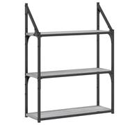 Wall Shelf Black Oak 60x21x78.5cm Engineered Wood Modern Floating Display Shelf
