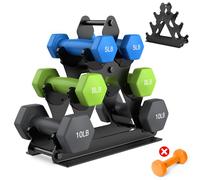3 Tier Weight Rack for Dumbbells - Compact Weight Holder Small Dumbbell Rack Stand Only Works for Dumbbells 1-15 LBS, Metal Weights Organizer Designed for Child Women Home Gym Exercise
