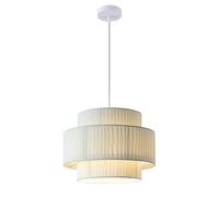 3 Tier White Ceiling Chandeliers Dining Room Light Fixtures Over Table Handmade Fabric Hanging Lamp Fixture Pendant Lights Socket Set E26 E27 Bulb for Pendant Lamp