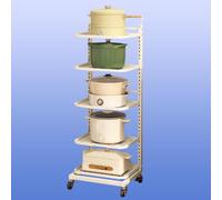 3-Tier White Kitchen Shelf Stand - Black Pan Storage & nization for Countertop Microwave & Worktop -Shelving Unit for Kitchen nization