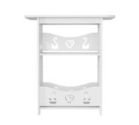 3 Tier White Plastic Side Table Bedroom End Table