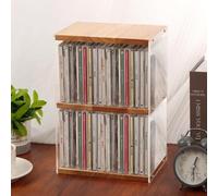 3-Tier Wooden CD Holder with Acrylic Display Case - CD Storage Rack & DVD Display Stand Holds 40 CD CaseCompact Organizer Shelf for Game Discs, Movie Cases, Music Cassettes & Theatre Room Collectibles