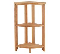 3 Tier Wooden Corner Shelf Unit, Compact Wooden Display Shelf, Luxurious Warm-Toned Shelving Premier Housewares Natural One Size