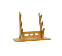 3-Tier Wooden Flute Stand Display Rack - Multi-Tier Desktop Holder for Soprano, Recorder, Bamboo Flute, Irish Whistles, Woodwind Instruments, Organizer for Collecting, Storing, Displaying (Brown)