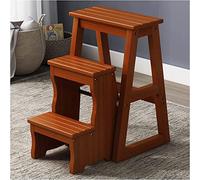 3 Tier Wooden Foldable Step Stool Kitchen Step Ladder for Indoor Storage Shelf Home Folding Ladder Chair (naturalcolor 3tier)