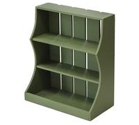 3 Tier Wooden Mug nizer Rack Coffee Bar & Tea Cup Display Desk Storage Solution for Kitchen Stylish Green Cup Holder for Home & Office