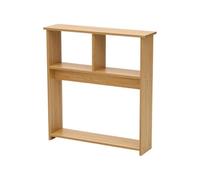 3 Tier Wooden Narrow Side Table W/storage Shelf Slim End Table For Small Sofa Natural Wood