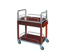 3-Tier Wooden & Stainless Steel Utility Cart - European Style Dessert Trolley for Hotel Restaurant & Tea Service - Versatile Kitchen Storage & Serving Cart