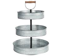 Beliani 3-Tiered Cake Stand KOUIGN Silver, Silver