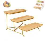 3 Tiered Dessert Stand，Serving Stand，Dinner Plate Stand Ceramic Dinner Plate Tiered Tray,Tray Dessert Stand, Food Stand for Party Display, Cookie Fruit Dessert Tray(C)