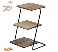 3 Tiered Dessert Stand， Serving Stand, Multi-Tier Tray Fruit Plate, Dinner Plate for Party, Wedding, Birthday, Decoration, Any Holiday and Celebration(Brown)