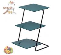 3 Tiered Dessert Stand， Serving Stand, Multi-Tier Tray Fruit Plate, Dinner Plate for Party, Wedding, Birthday, Decoration, Any Holiday and Celebration(Green)