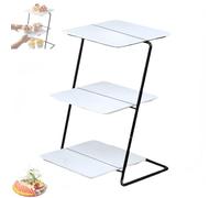 3 Tiered Dessert Stand， Serving Stand, Multi-Tier Tray Fruit Plate, Dinner Plate for Party, Wedding, Birthday, Decoration, Any Holiday and Celebration(White)