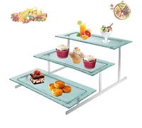 3 Tiered Dessert Stand，Serving Stand， Multi-Tier Tray Fruit Plate, Dinner Plate for Party, Wedding, Birthday, Decoration, Any Holiday and Celebration