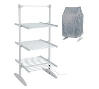 Igenix 3 Tier Heated Clothes Airer - Size: 70 x 73 x 147 cm - Silver - Wilko