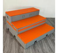 3-Tiered Step Stools, PE Plastic Heavy-Duty Stage Choir Risers, Foldable Staircase Step Risers, for Bars Performances(A)